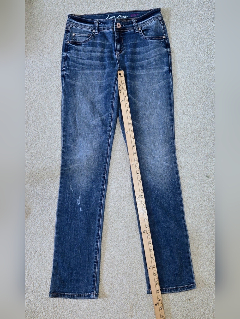 INC International Concepts Straight-Leg Dark Blue Denim Boyfriend Jeans. Size 0 - Picture 6 of 9